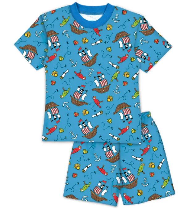 Sara's Prints Two Piece Pirate Adventure Short Pajama