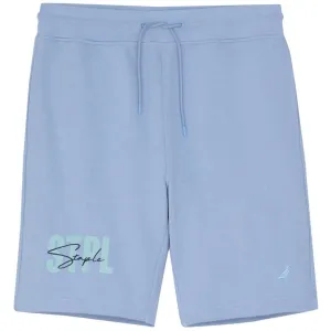 SCRIPT EMBROIDERED SWEATSHORT (Blue)