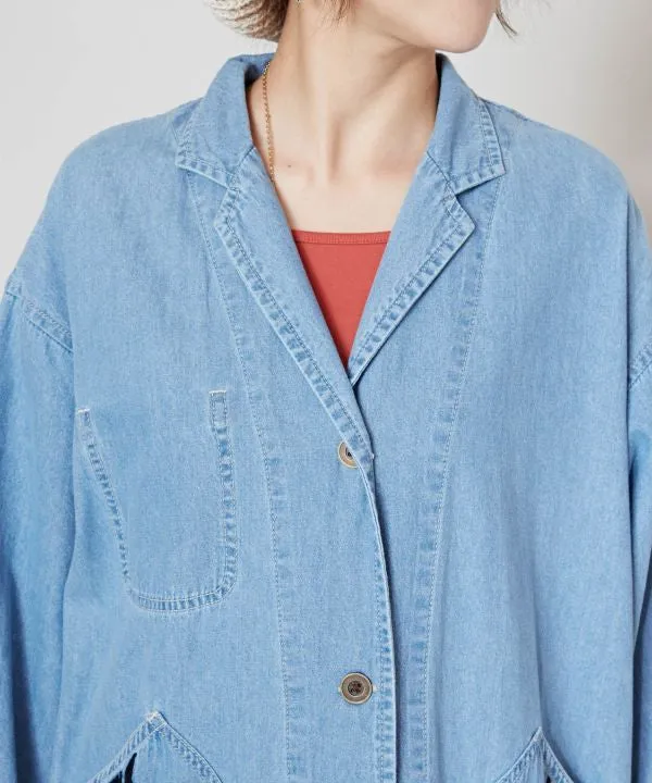 Skull Embroidery Denim Cardigan