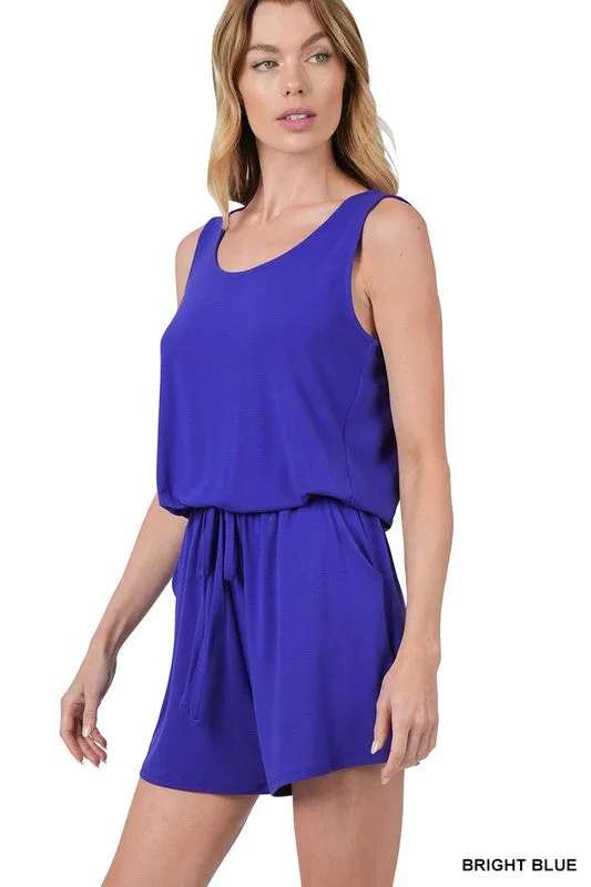 SLEEVELESS ROMPER WITH POCKETS - Final Sale*