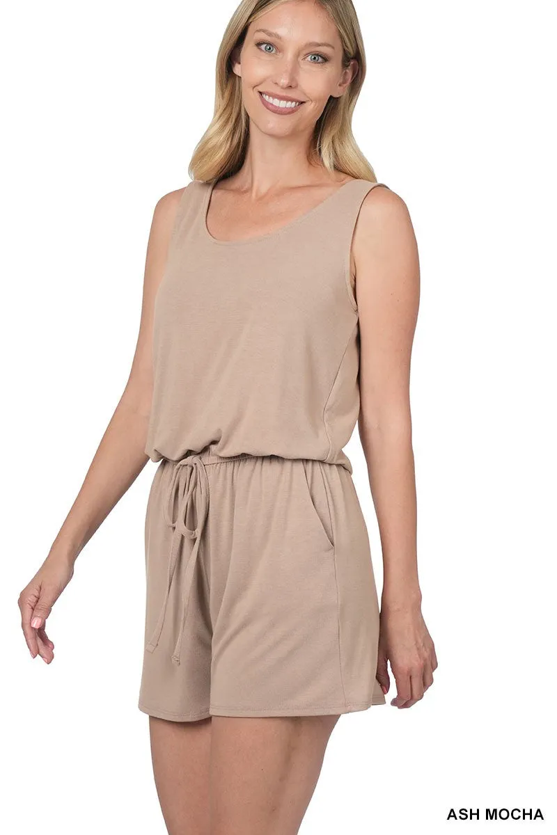 SLEEVELESS ROMPER WITH POCKETS - Final Sale*