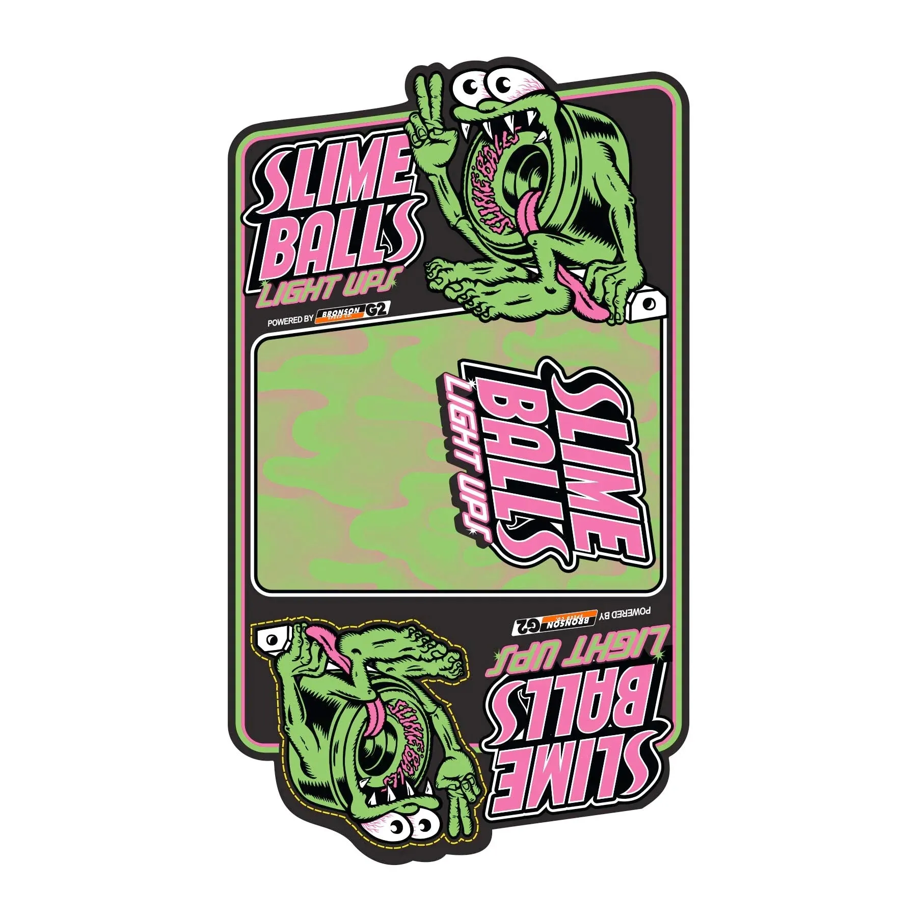 Slime Balls Gator Swamp Spew Light Ups OG Slime Transparent Pink 66mm
