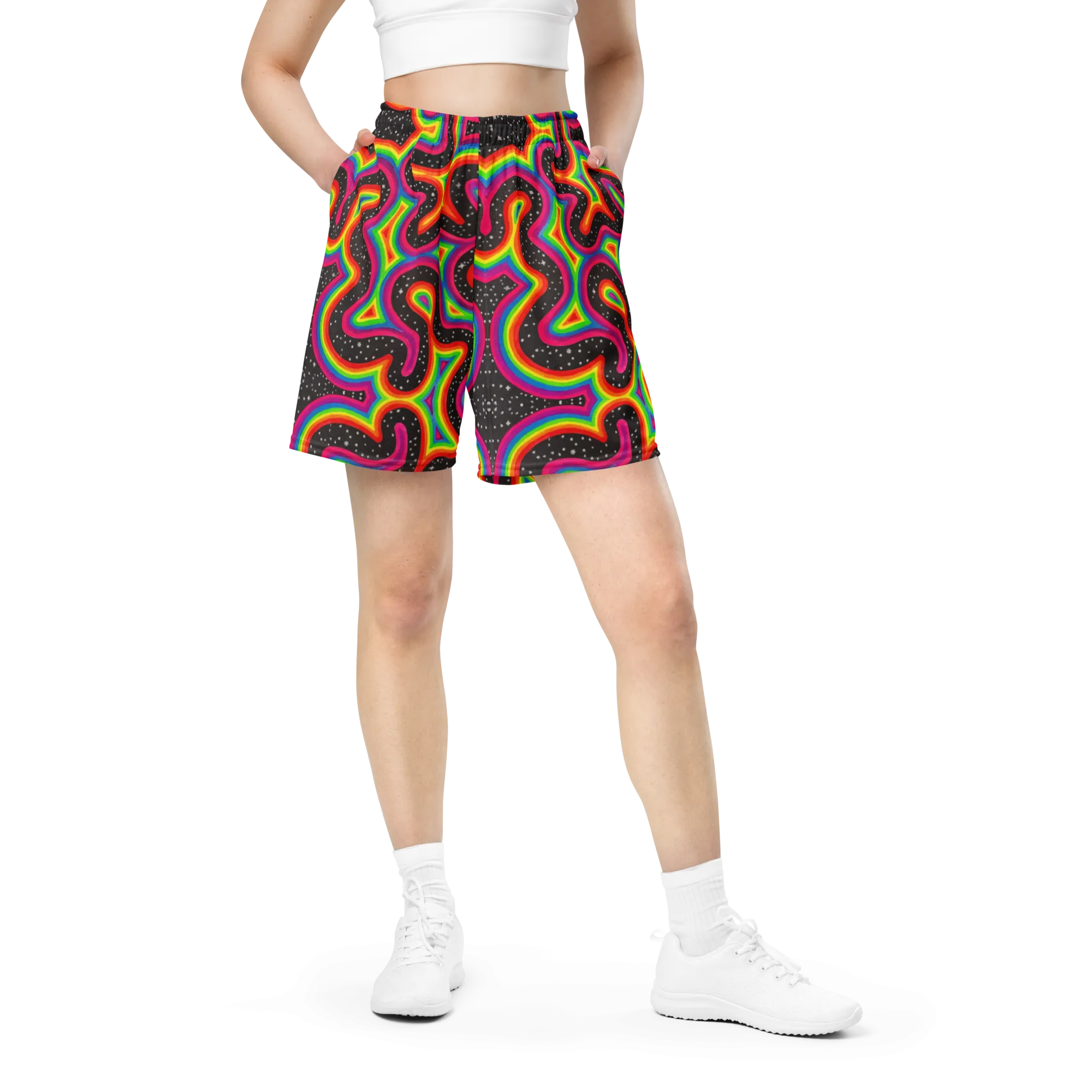 Soft Athletic Shorts (100% Recycled Material)- "Rainbow Rovd" Design