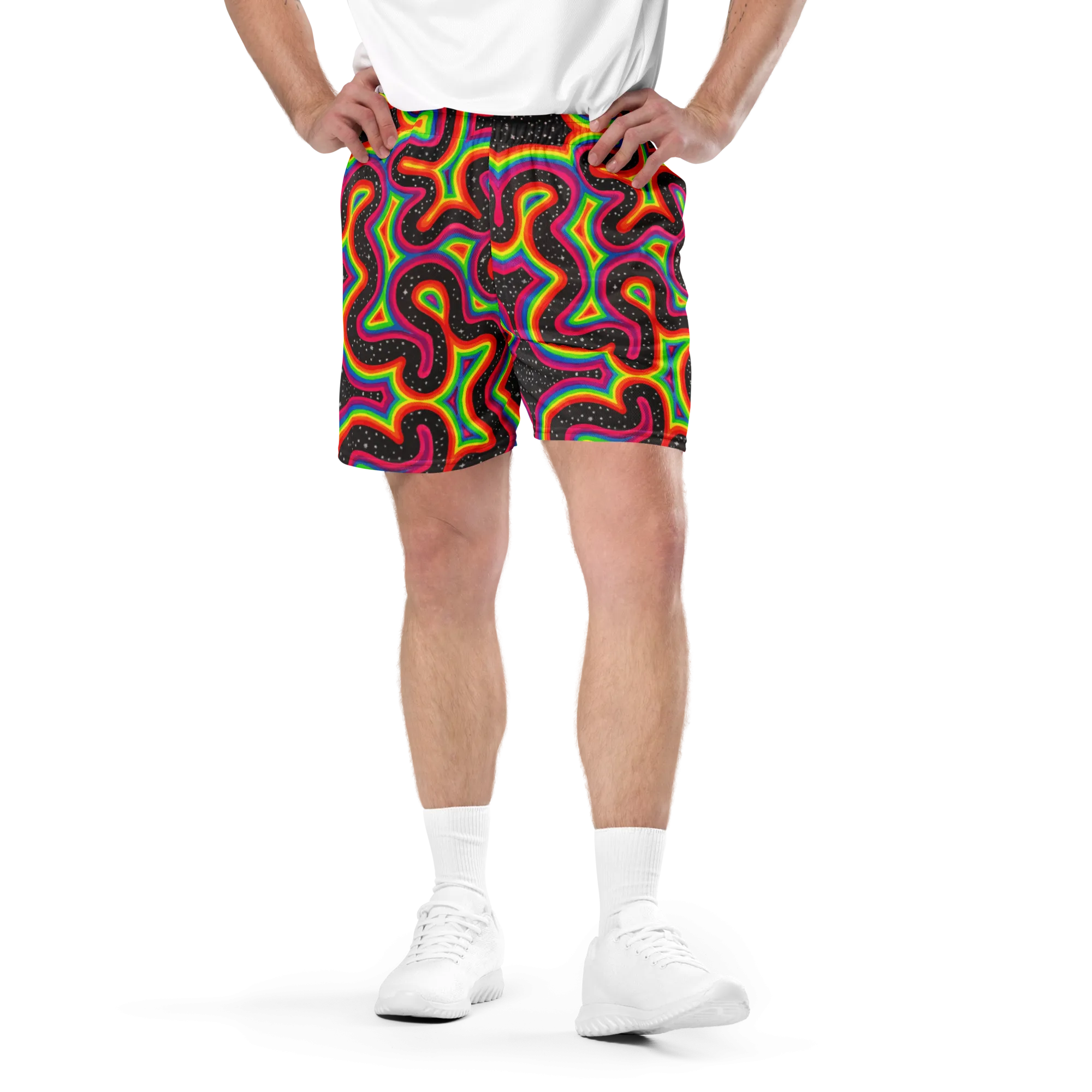 Soft Athletic Shorts (100% Recycled Material)- "Rainbow Rovd" Design