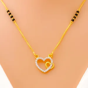 Sophisticated Twin Heart 22k Gold CZ Mangal Sutra