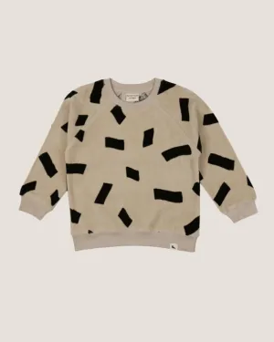 Stone Confetti Print Velour Sweatshirt