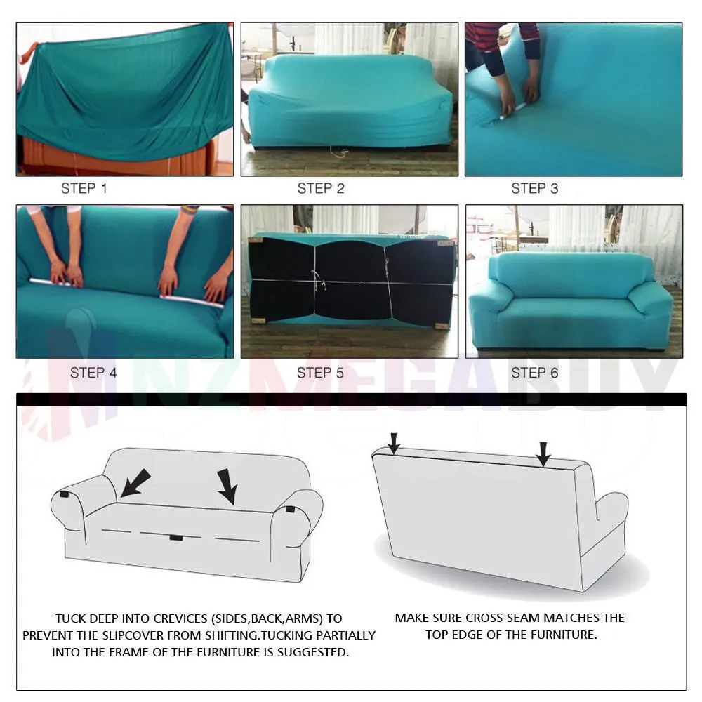 Stretch Sofa Cover Loung Couch Removable Slipcover 1/2/3/4Seater 1 Cushion Cover *Coffee *4 Sizes