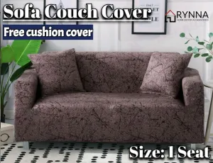 Stretch Sofa Cover Loung Couch Removable Slipcover 1/2/3/4Seater 1 Cushion Cover * Mia 2 *4 Sizes