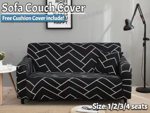 Stretch Sofa Cover Lounge Couch Removable Slipcover 1 Seater   1 Cushion Cover*4 Sizes