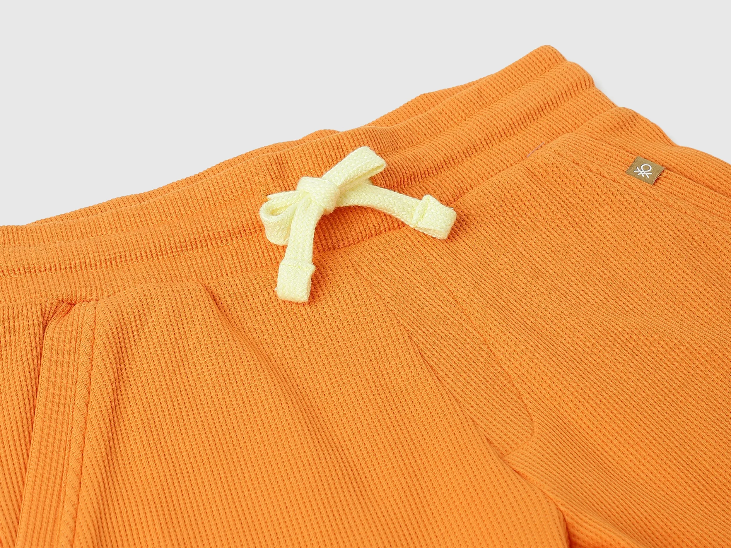 Striped Bottom Drawstring Regular-Fit Shorts