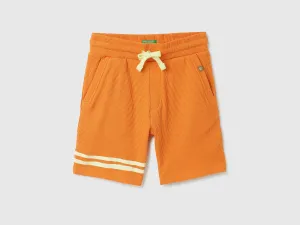 Striped Bottom Drawstring Regular-Fit Shorts