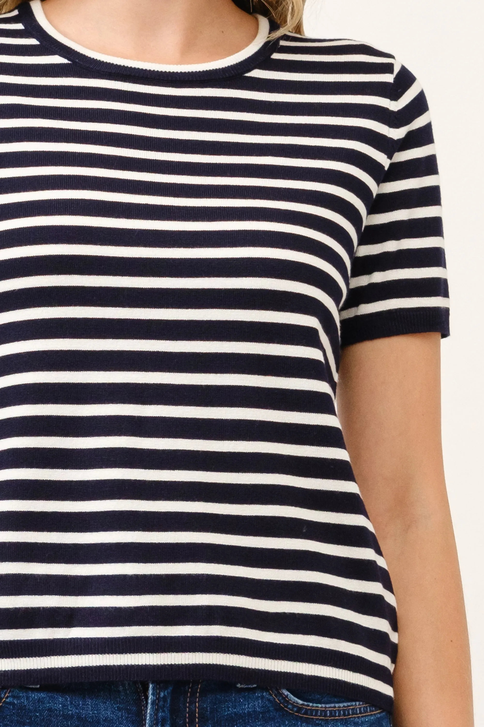 Striped Knit Tee I Black & White