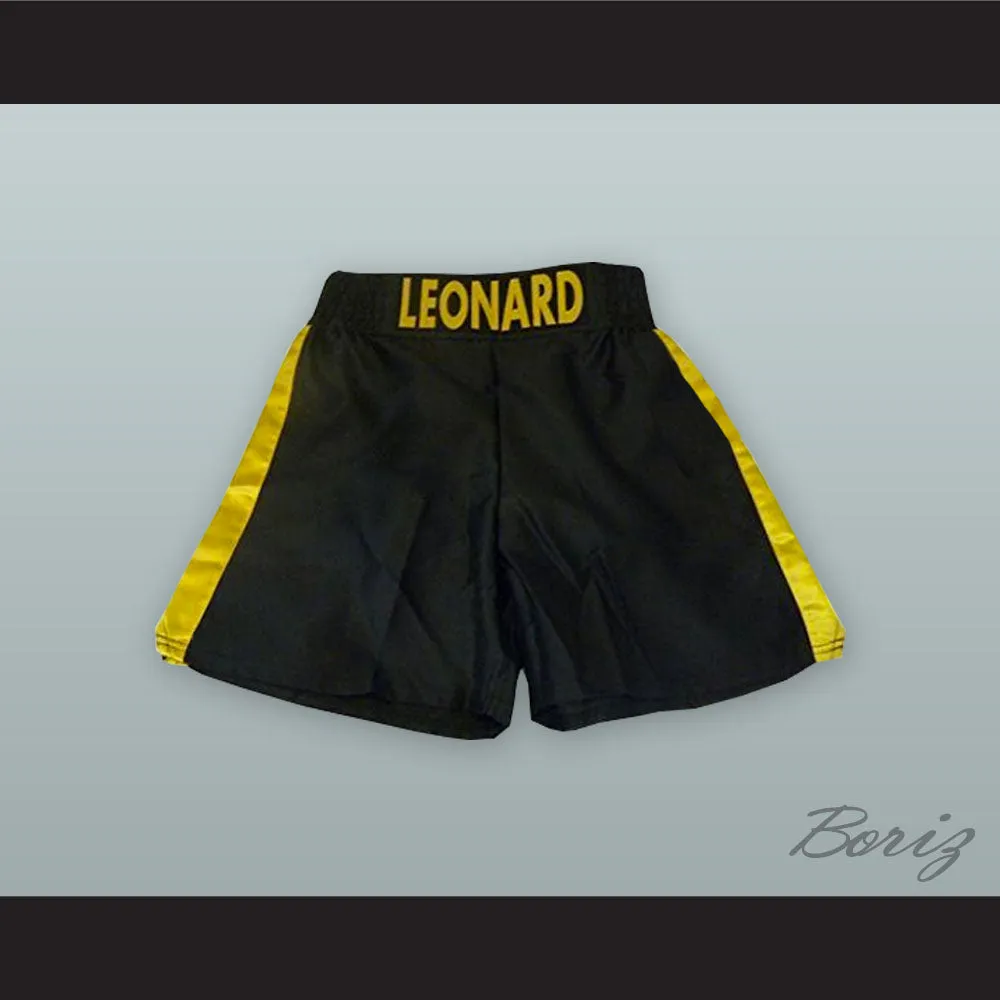 Sugar Ray Leonard Black and Yellow Boxing Shorts
