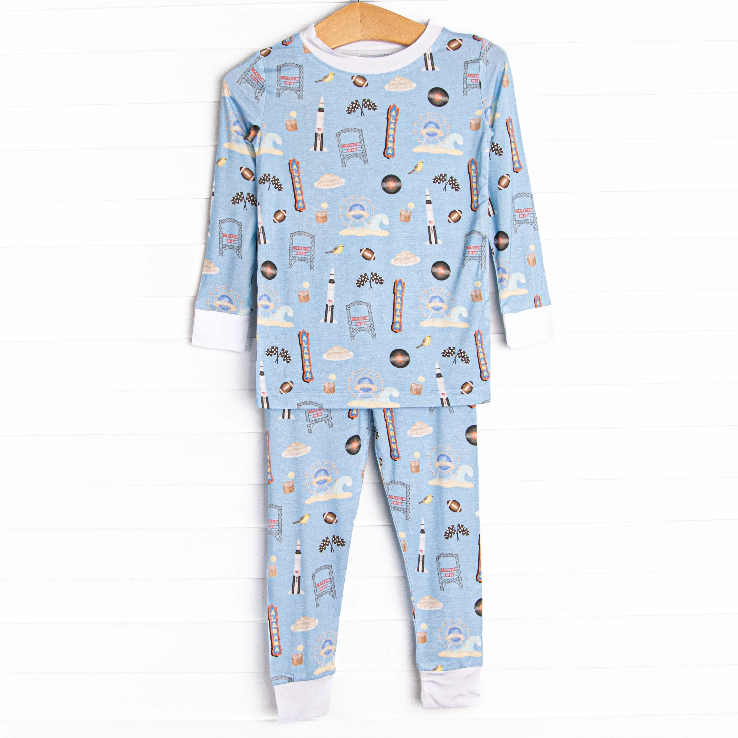 Sweet Home Alabama Bamboo Pajama Set, Blue