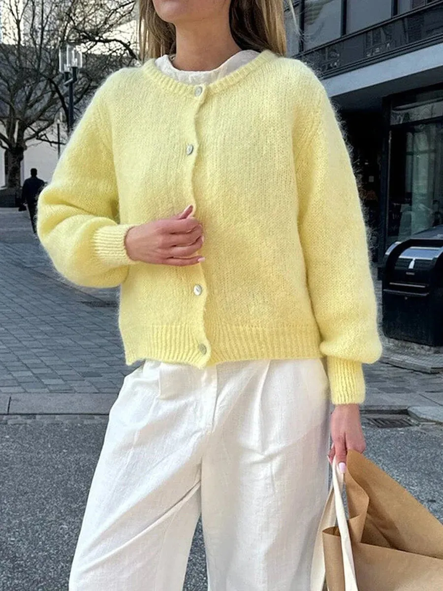 thanksgiving outfit JazzHer Women Button up Sweaters Casual Lightweight Solid Color Knit Cardigans Warm Fall Knitwear for Streetwear