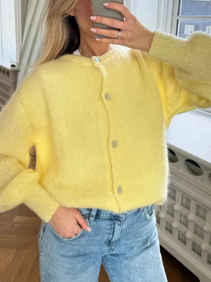 thanksgiving outfit JazzHer Women Button up Sweaters Casual Lightweight Solid Color Knit Cardigans Warm Fall Knitwear for Streetwear