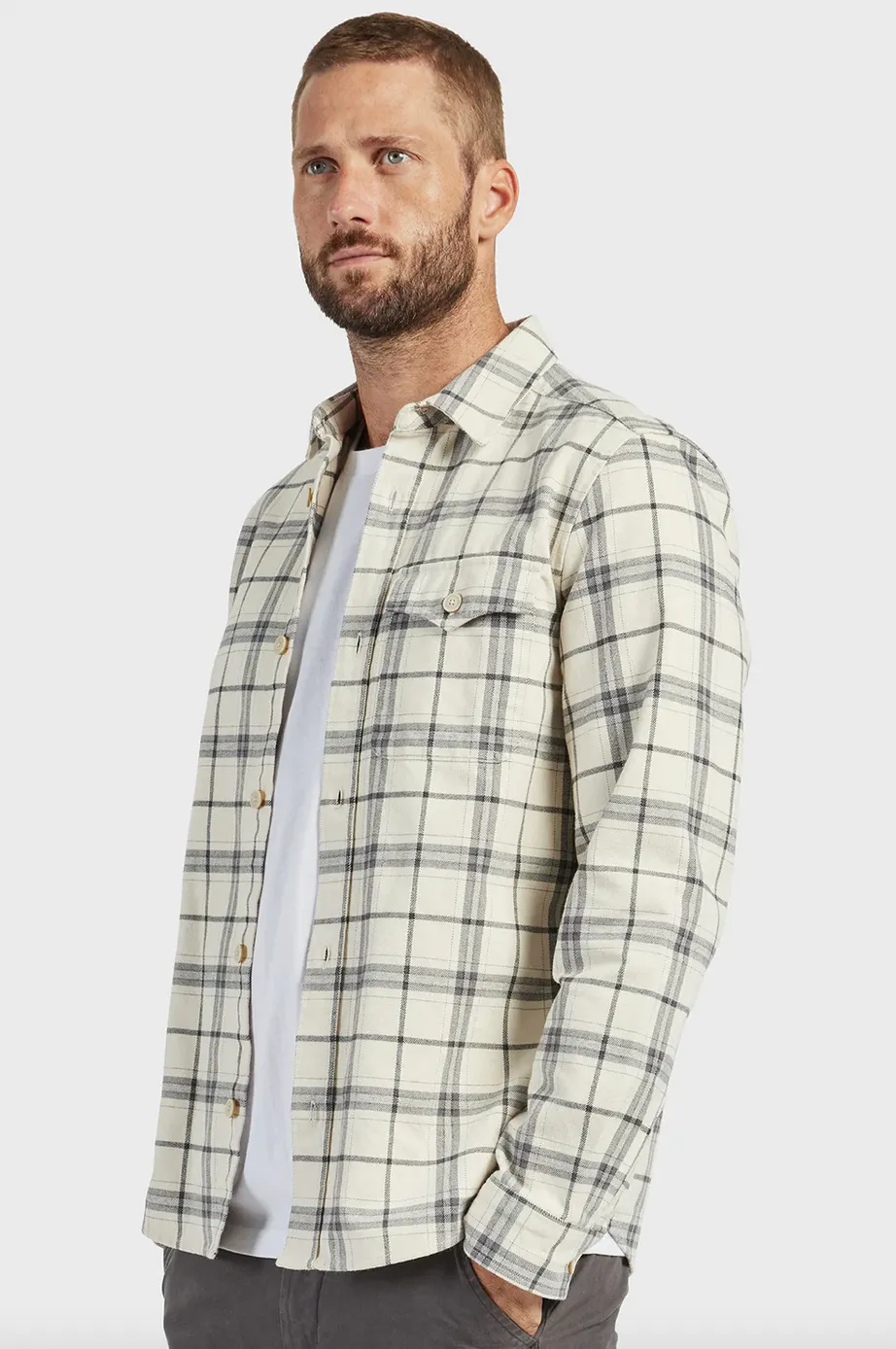 The Academy Brand, Oakland Check Overshirt | Ash Grey