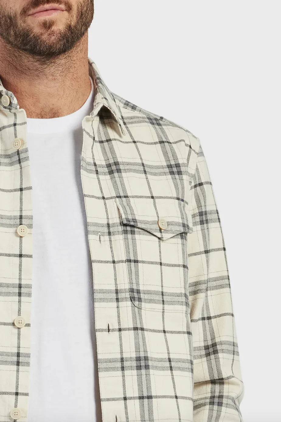 The Academy Brand, Oakland Check Overshirt | Ash Grey