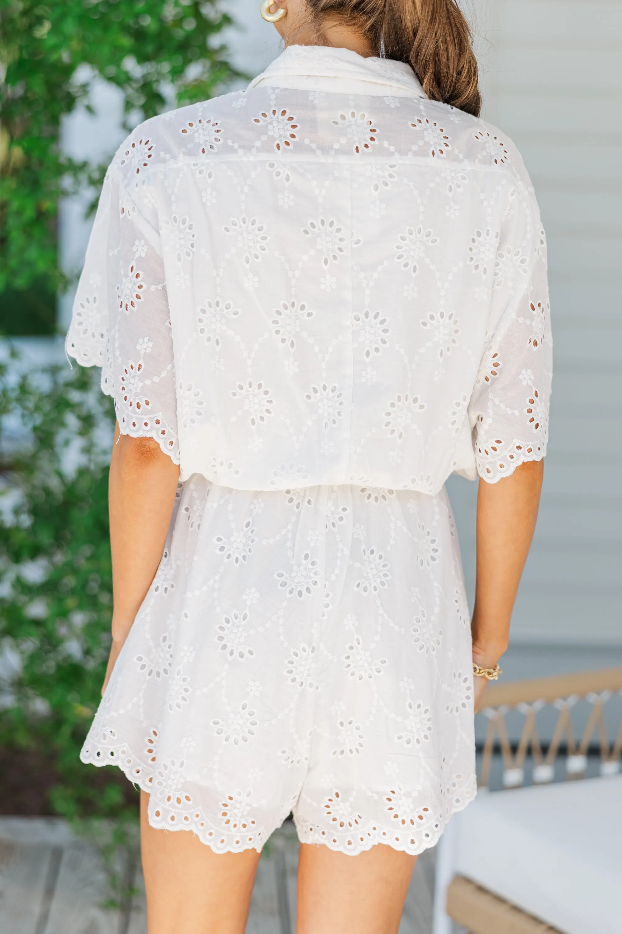 The Devotion White Eyelet Romper