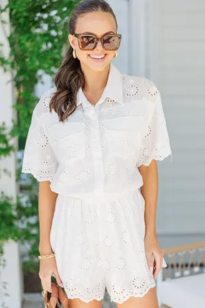 The Devotion White Eyelet Romper