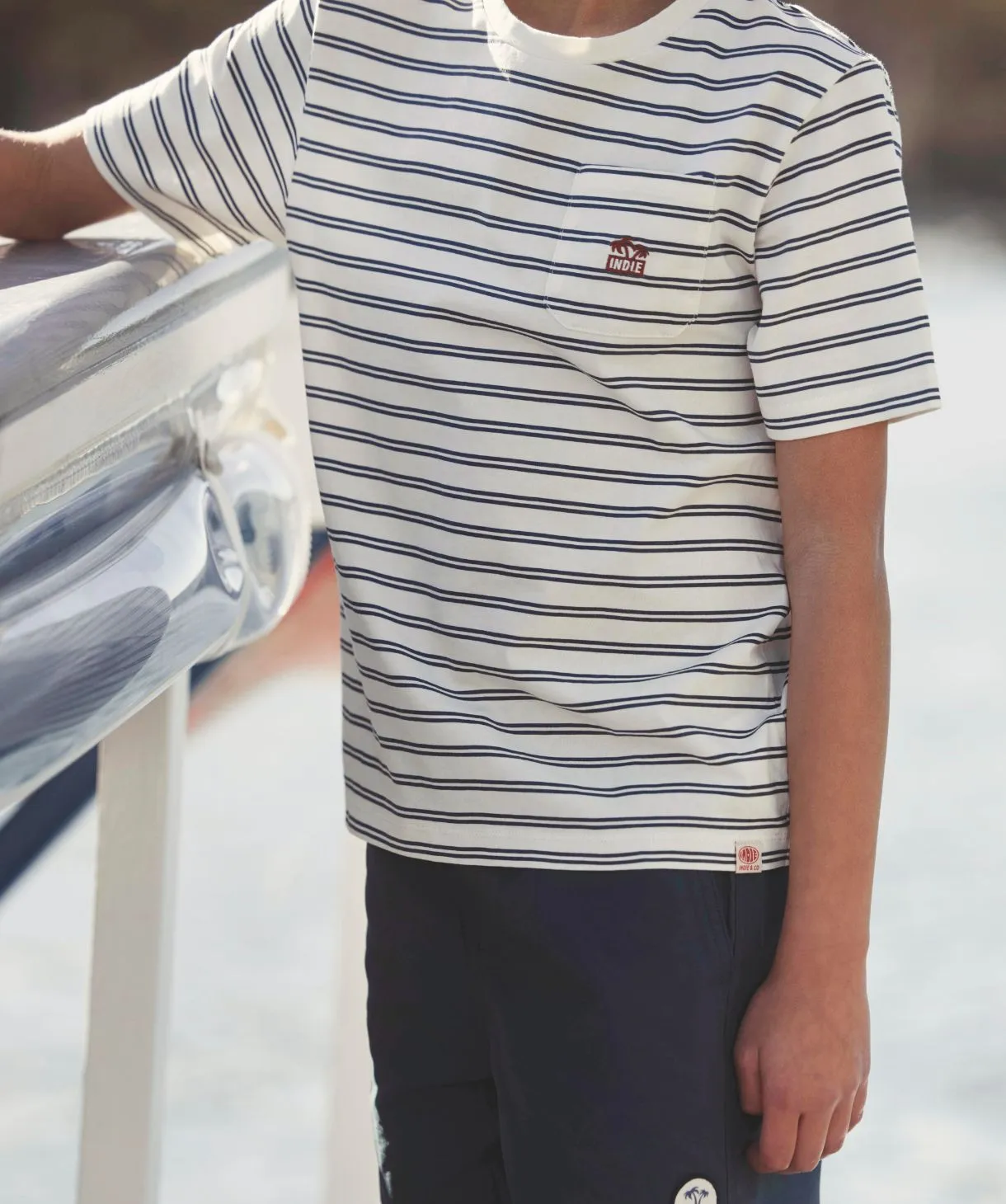 The Francisco Tee - Cream Navy