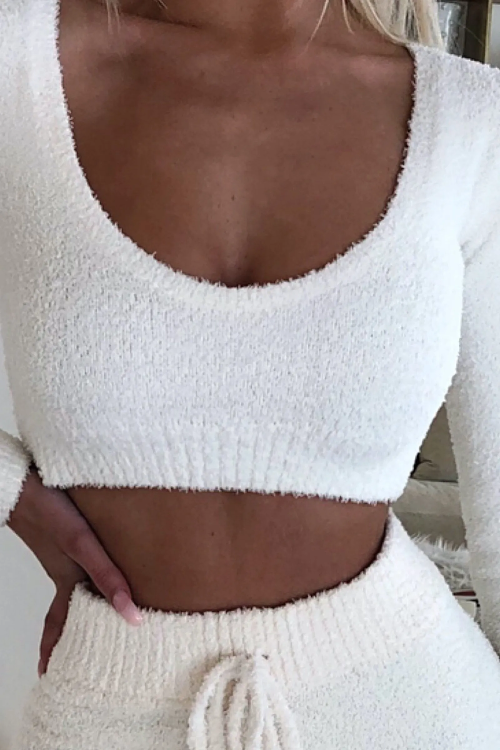 TNG Cosy Crop set Loungewear - cream