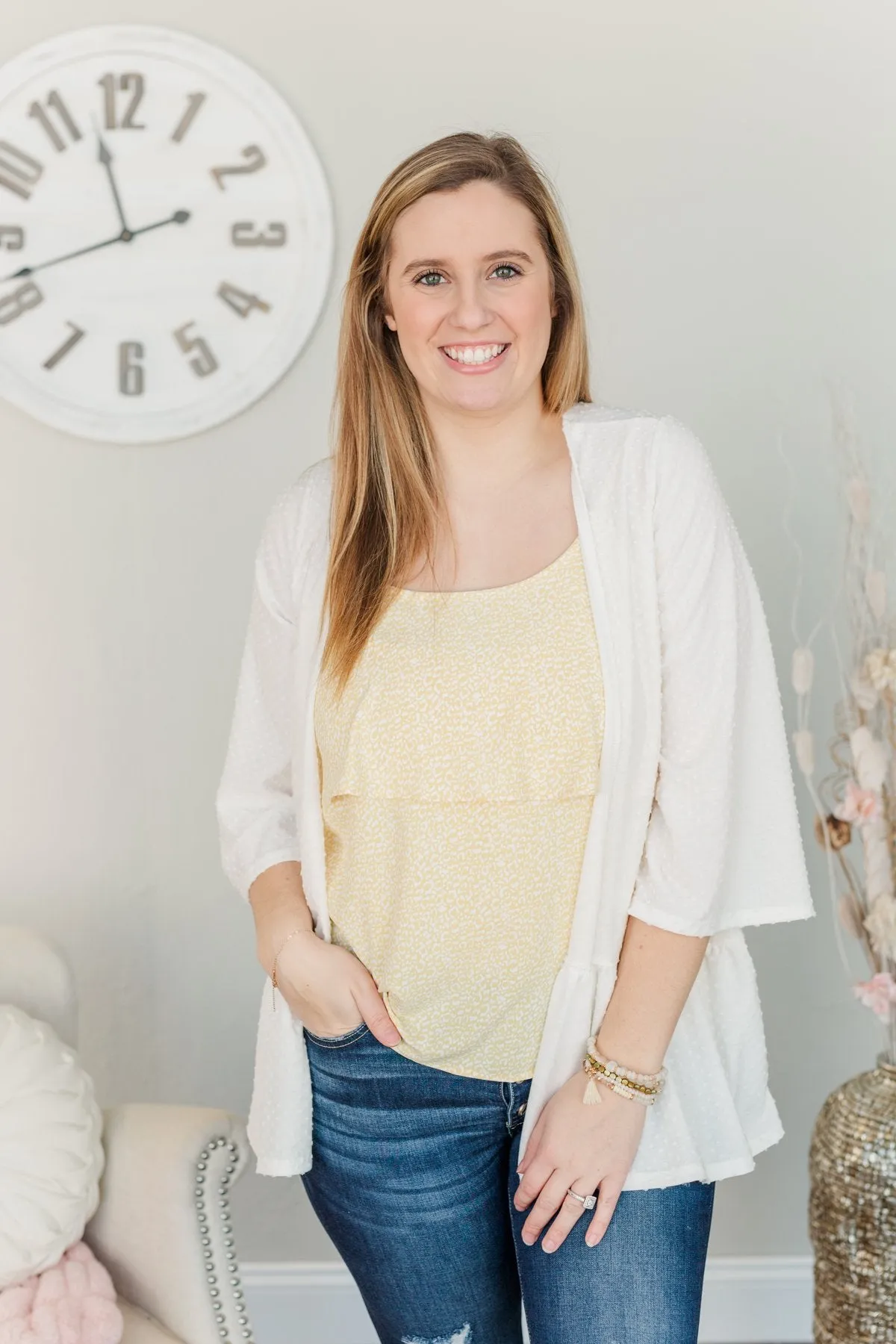 Truly Charming Swiss Dot Kimono- Ivory