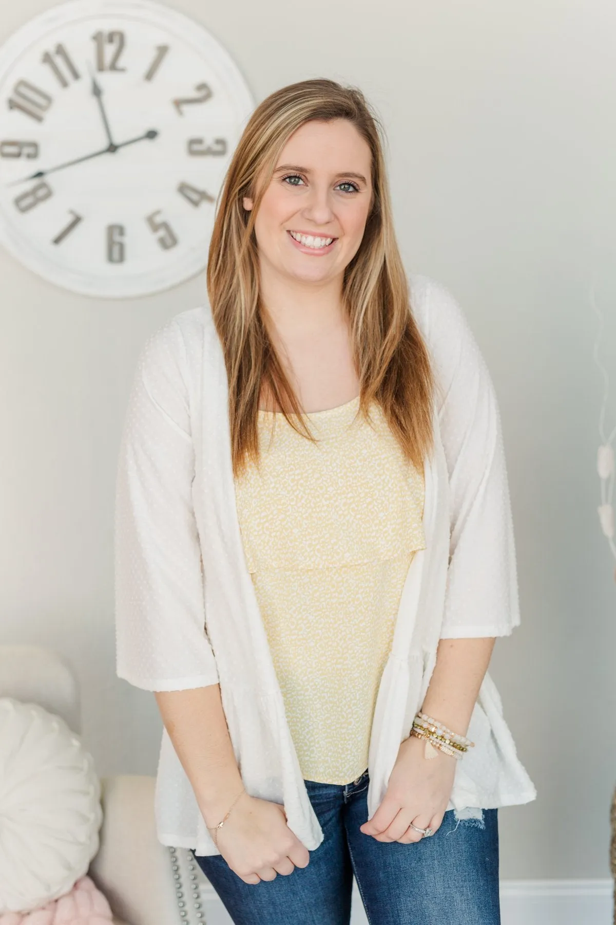 Truly Charming Swiss Dot Kimono- Ivory