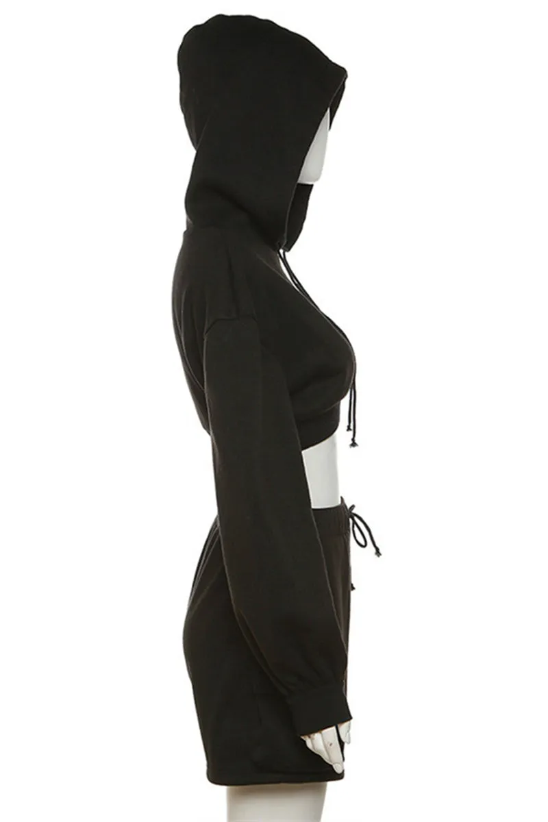 UG676 Hood Jacket Top and Shorts Set