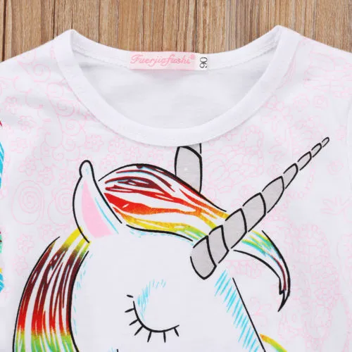 Unicorn Pastel Tops T-shirt for Girls 1-6 Years old