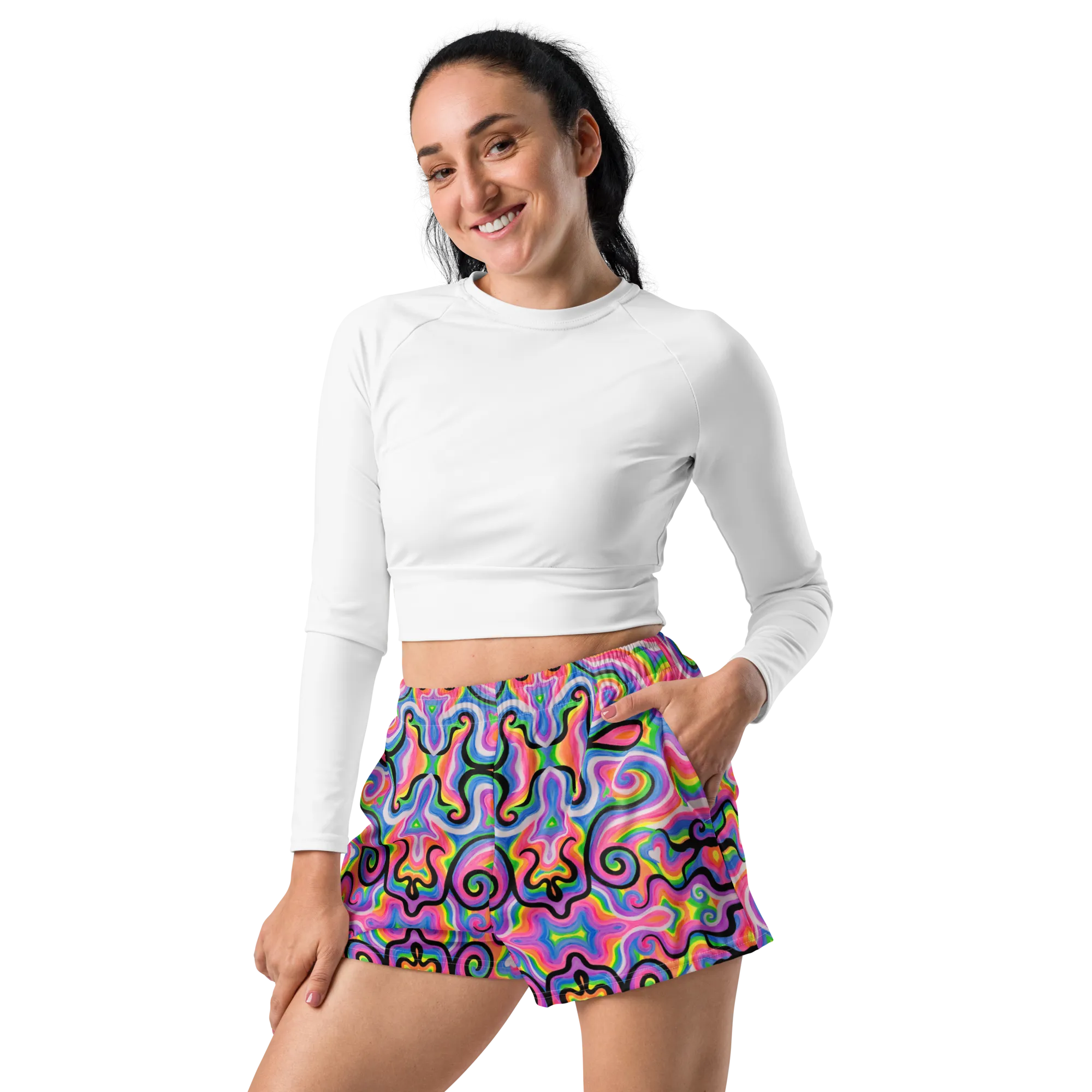 Unisex Running Shorts (Recycled Material)- "Electric" Design