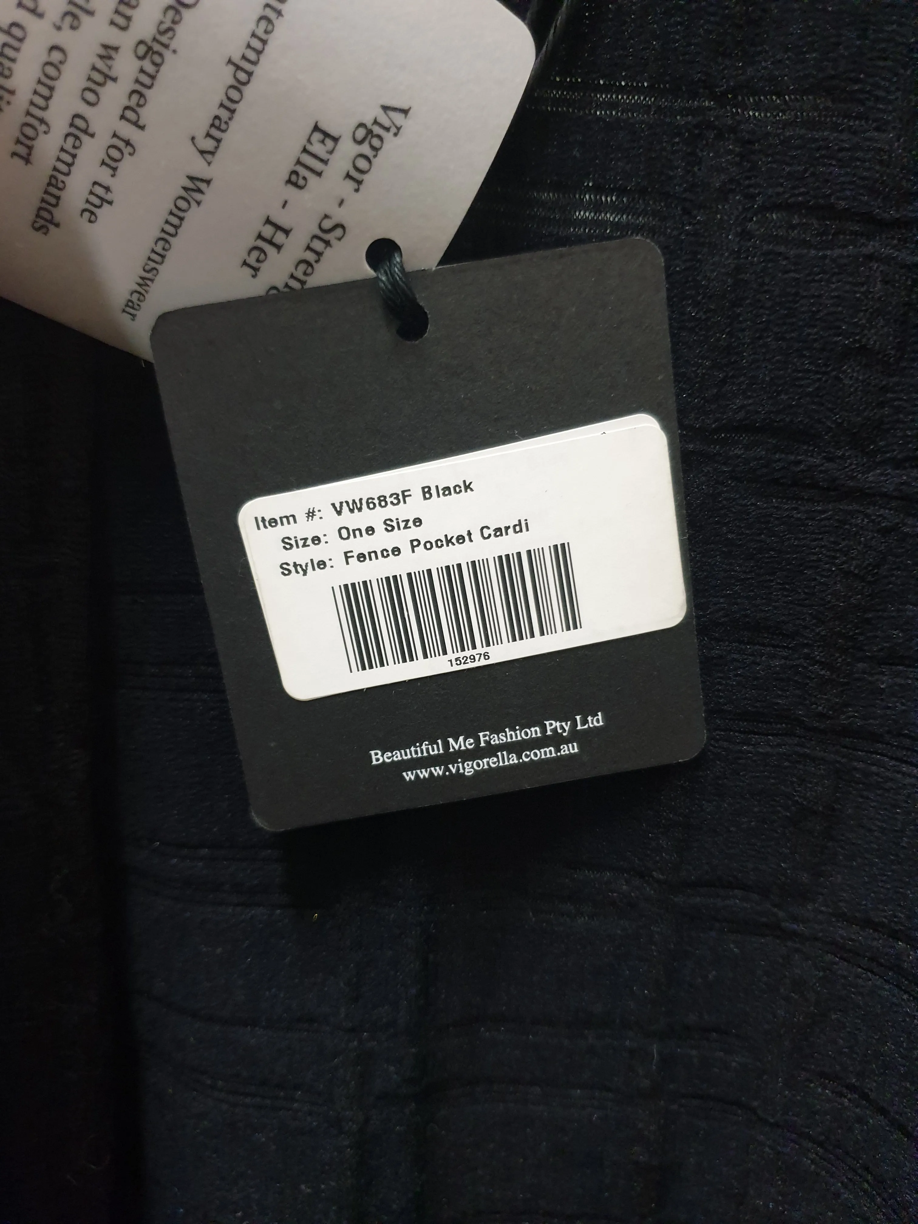 Vigorella black wool mix long cardigan one size