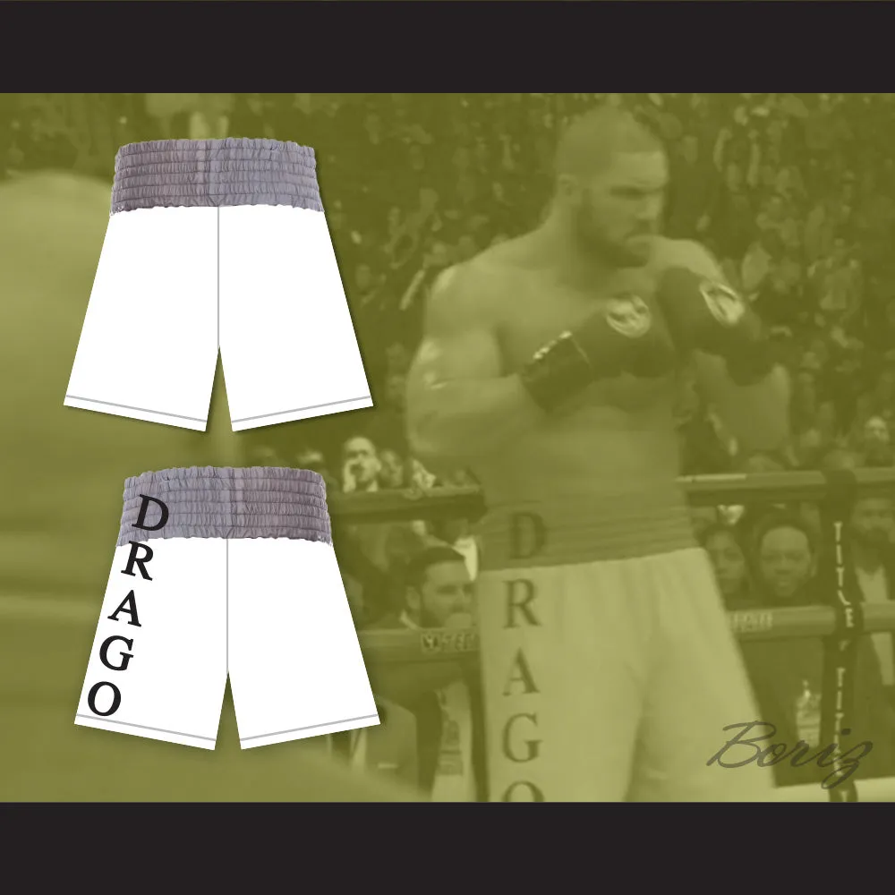 Viktor Drago Russia White and Gray Boxing Shorts Creed II