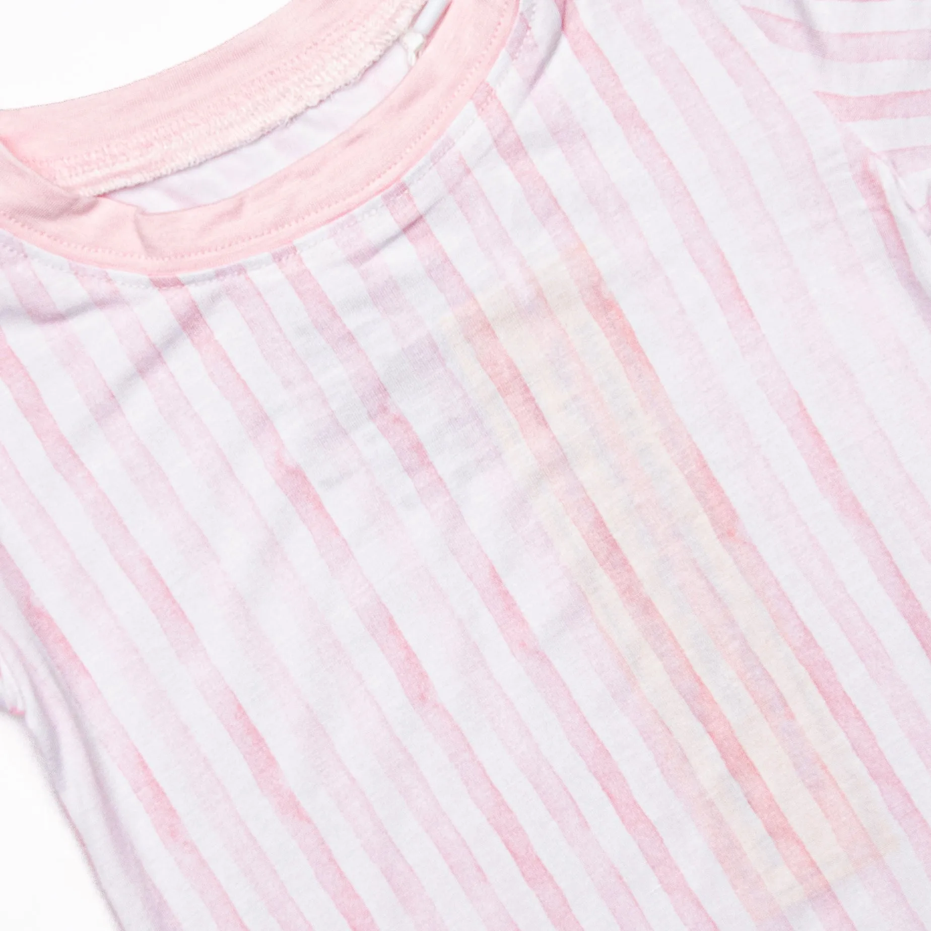 Watercolor Ribbons Bamboo Pajama Short Set, Pink
