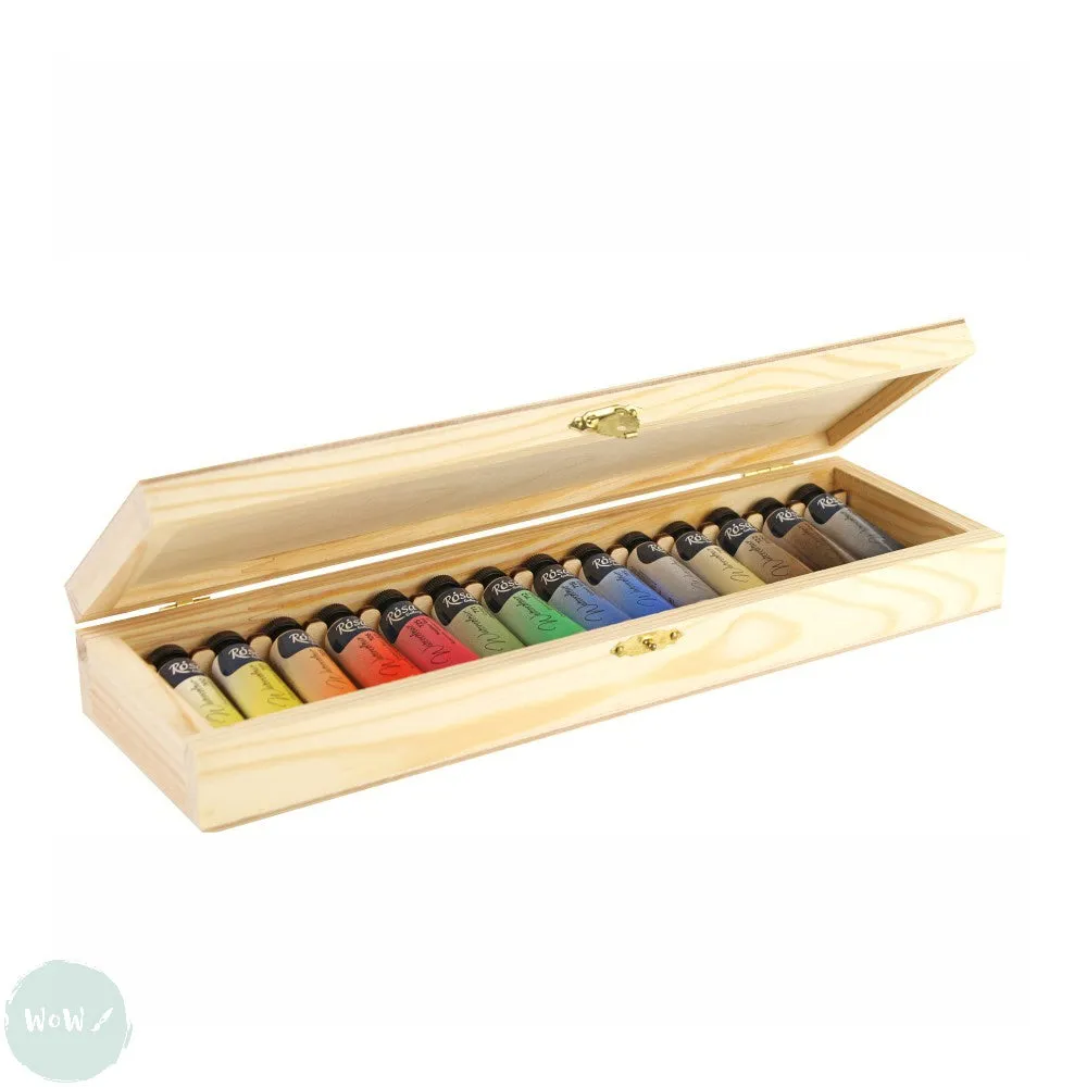Watercolour Paint Sets - ROSA GALLERY - CLASSIC - 10ml TUBES - 14 Assorted - WOODEN BOX