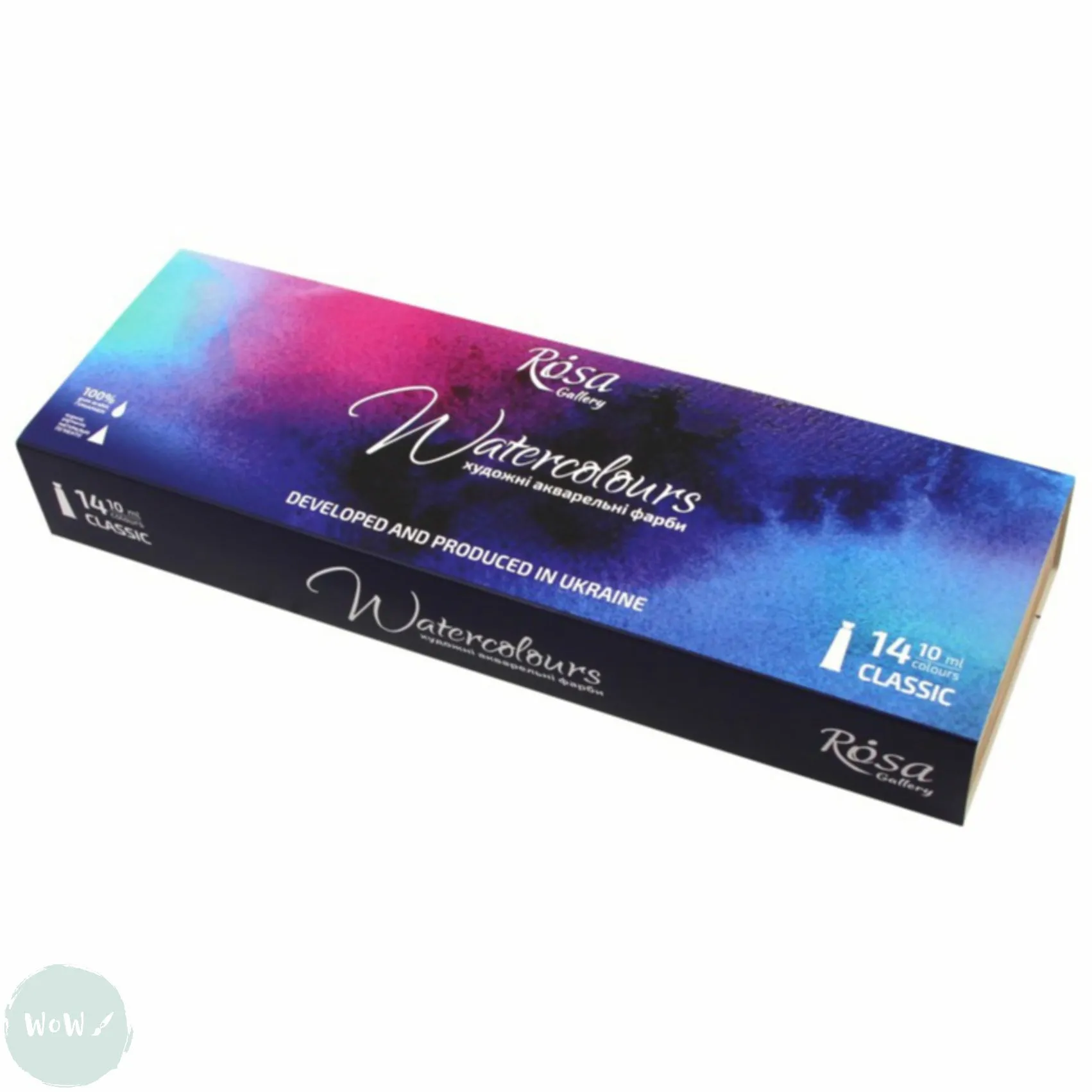 Watercolour Paint Sets - ROSA GALLERY - CLASSIC - 10ml TUBES - 14 Assorted - WOODEN BOX
