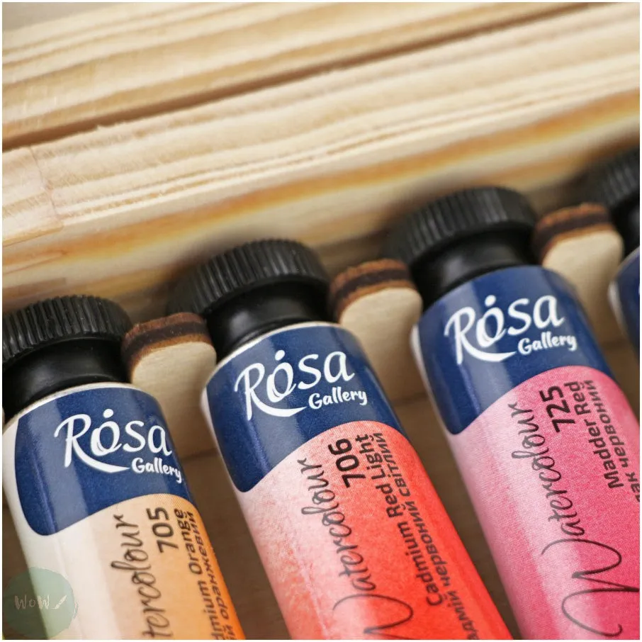 Watercolour Paint Sets - ROSA GALLERY - CLASSIC - 10ml TUBES - 14 Assorted - WOODEN BOX