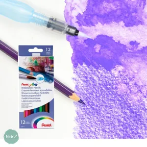 Watercolour Pencil Sets - PENTEL Arts - 12 Assorted
