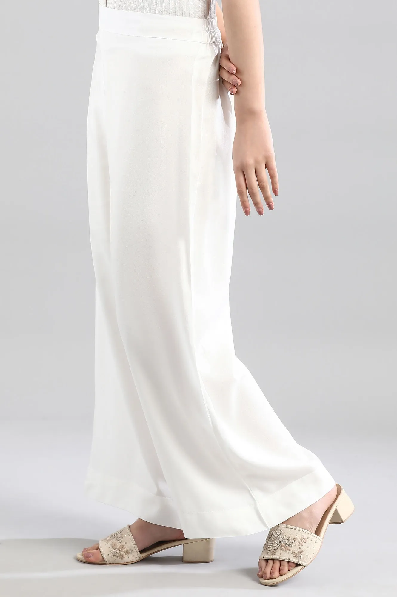 White Solid Palazzo