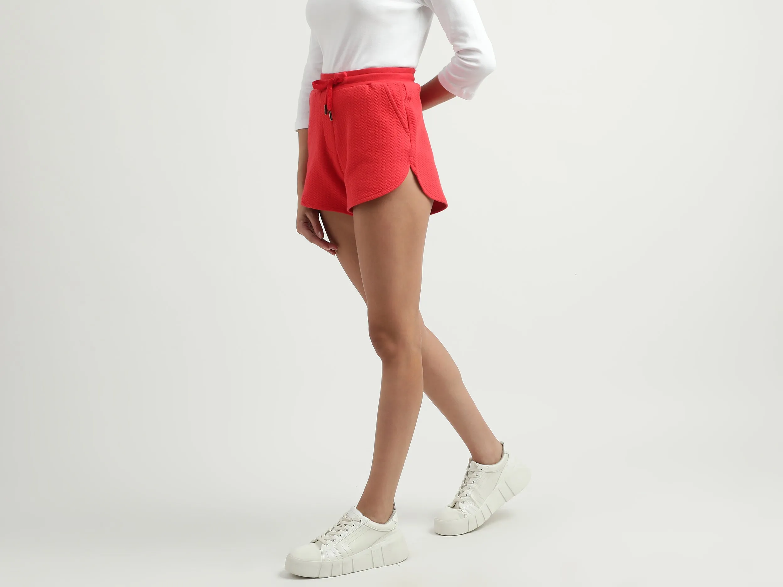 Women Herringbone Regular Fit Shorts
