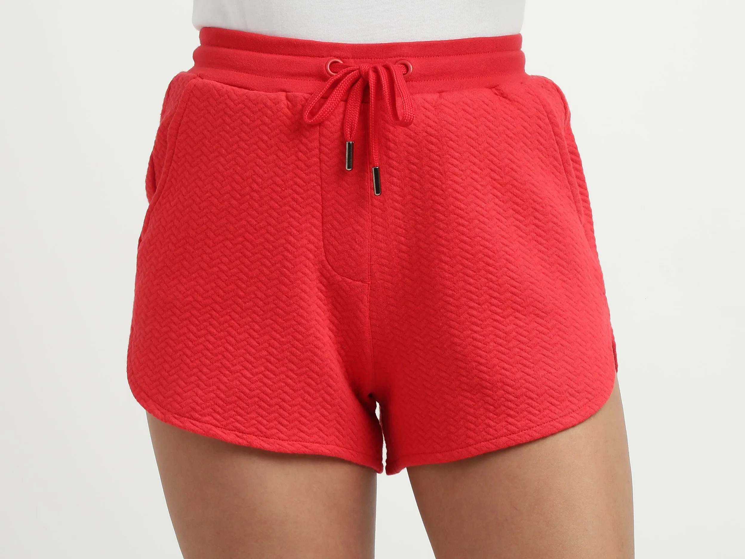 Women Herringbone Regular Fit Shorts