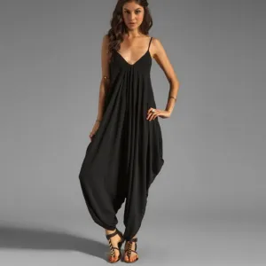 Women V Neck Loose Baggy Fit Summer/Beach/Party Jumpsuit Romper Harem Suit