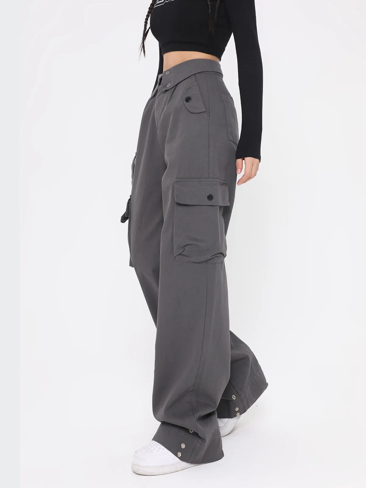 Women’s High Waist Long Cargo Pants with Pockets