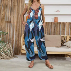 Women's Pleated Cami Pocket Wide Leg Jumpsuit