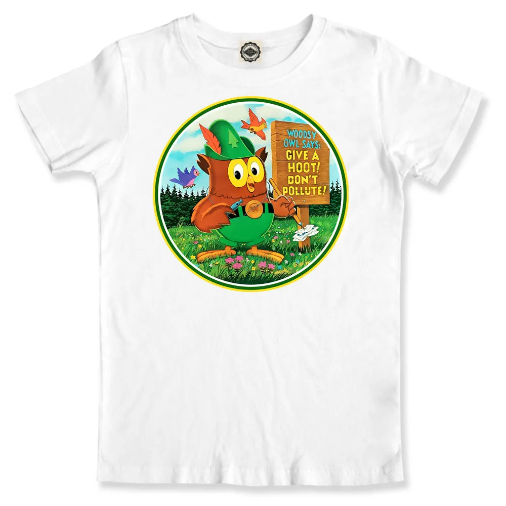 Woodsy Owl Retro 70's Logo Kid's Tee
