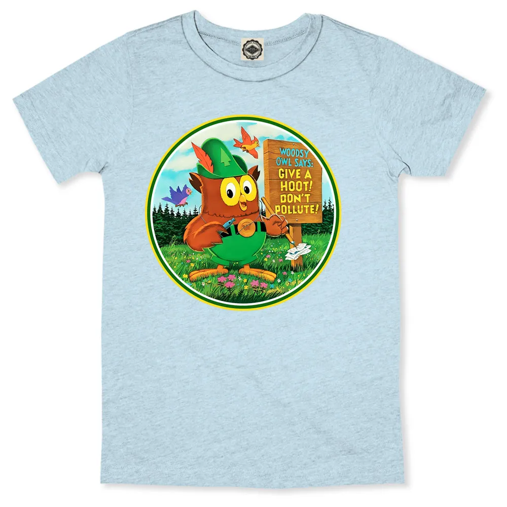 Woodsy Owl Retro 70's Logo Kid's Tee