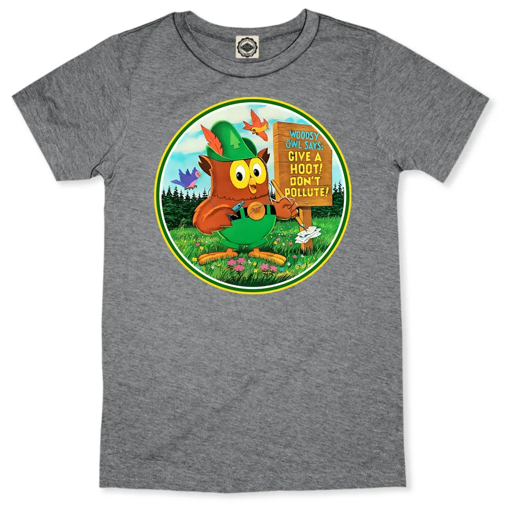 Woodsy Owl Retro 70's Logo Kid's Tee