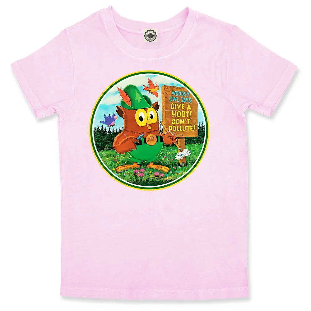 Woodsy Owl Retro 70's Logo Kid's Tee