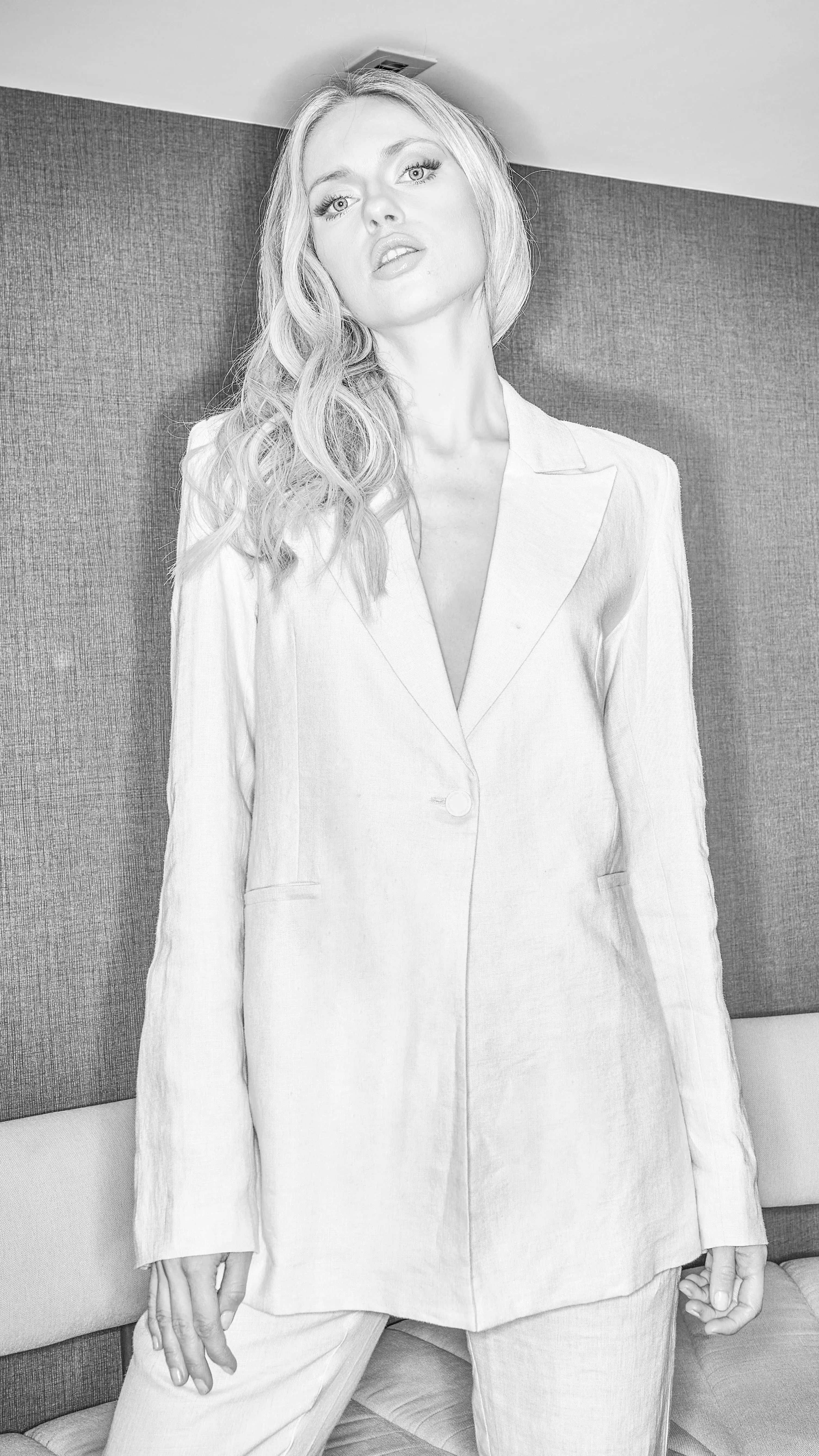 Worth Blazer in Stone