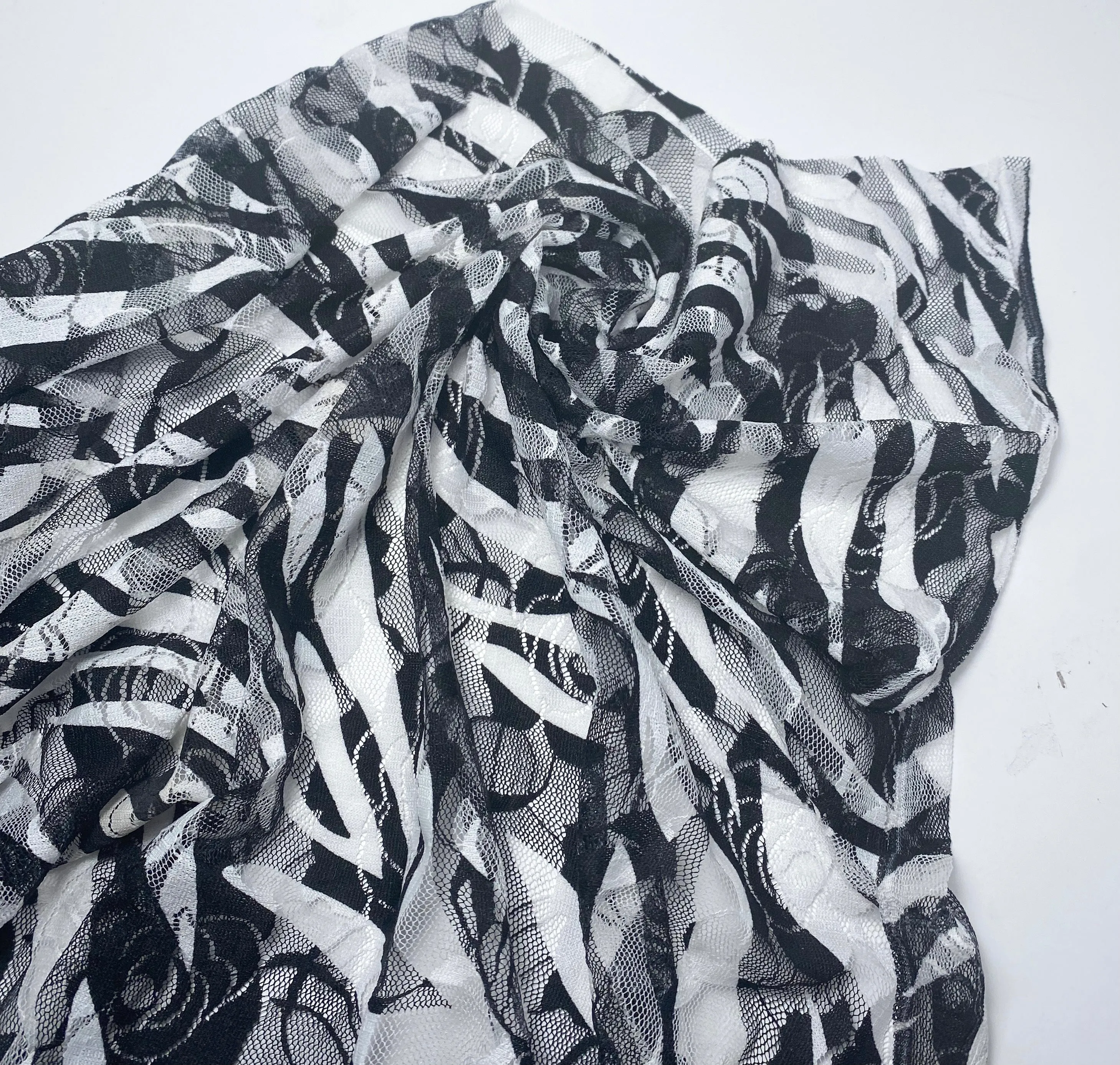 Zebra Rose Stretch Lace